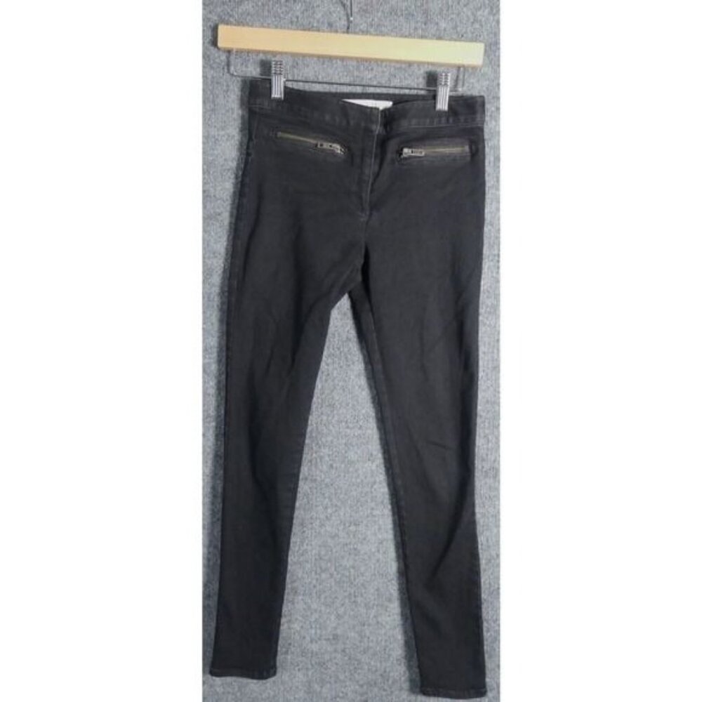 Veronica Beard 0/25 Jeans Skinny Black Zipper Detail